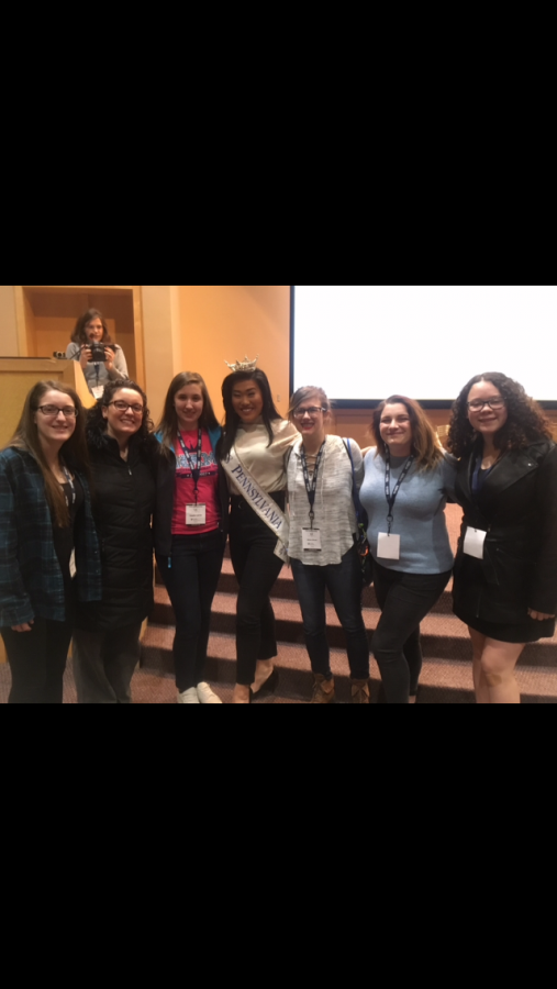 The Flash staff meets with Miss Pennsylvania at the PSPA Championship