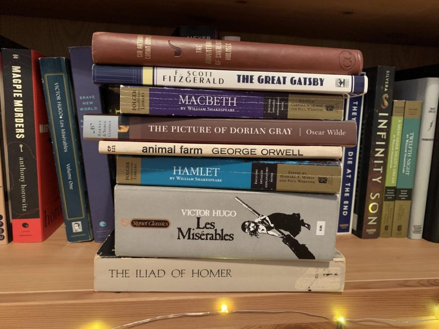 Top+to+Bottom%3A+The+Adventures+of+Sherlock+Holmes%3B+The+Great+Gatsby%3B+Macbeth%3B+The+Picture+of+Dorian+Gray%3B+Animal+Farm%3B+Hamlet%3B+Les+Mis%C3%A9rables%3B+The+Iliad