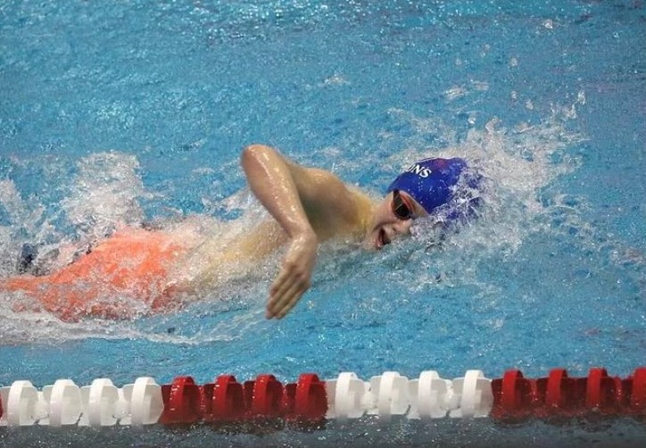 Senior Mason Dillon swimming for Lower Dauphin.