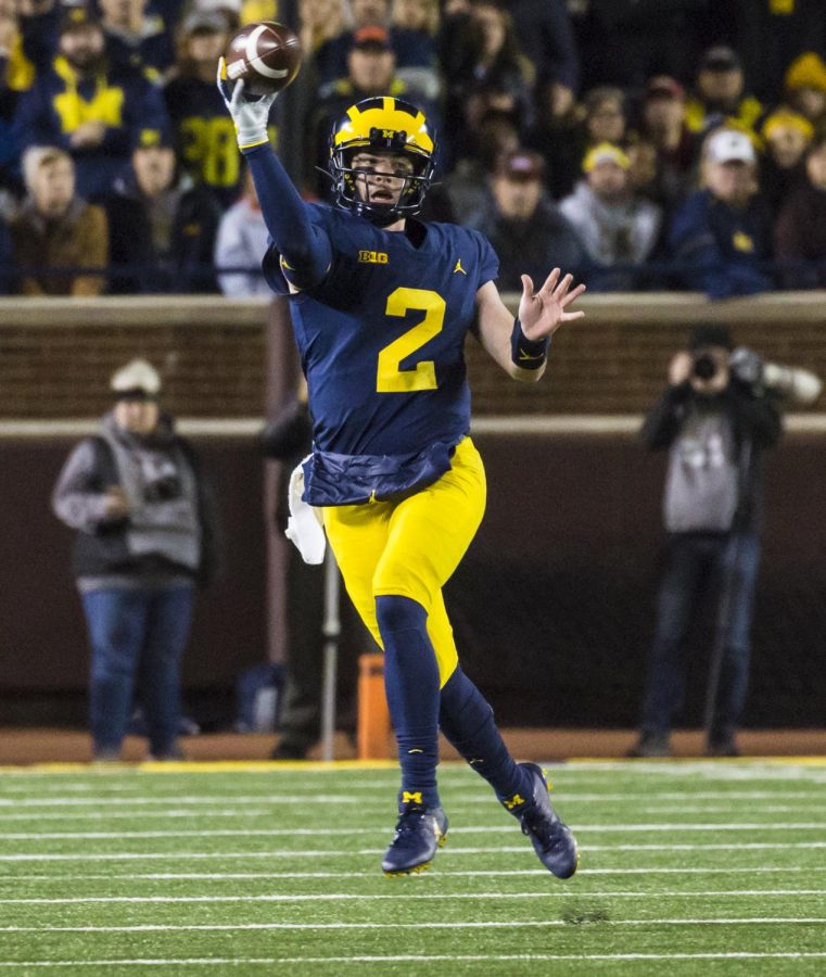 Former University of Michigan, and current Michigan Panthers, quarterback Shea Patterson.