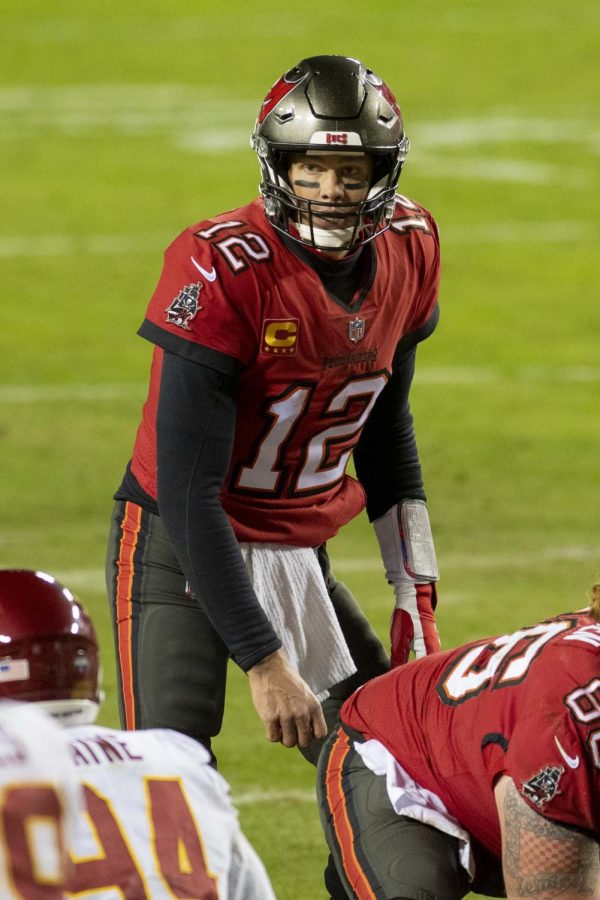 Brady with the Tampa Bay Buccaneers in the 2020 NFL Playoffs.