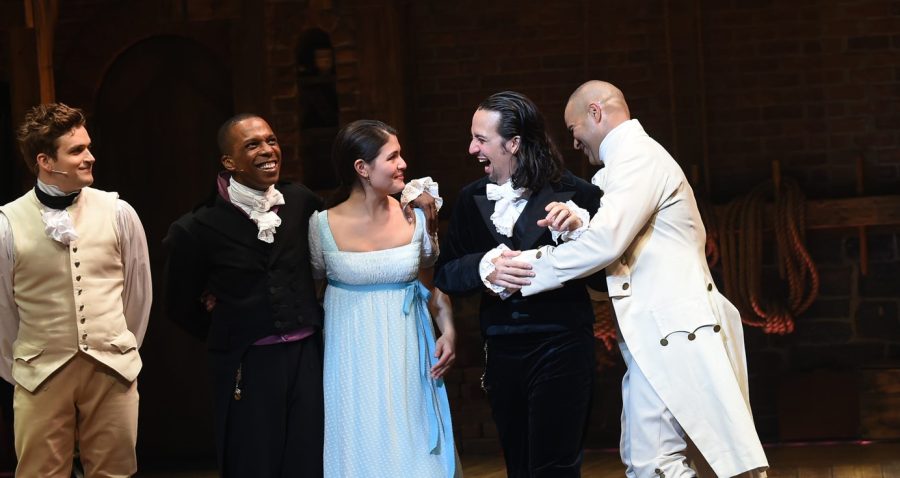 Cast+members+from+Hamilton+avoided+bad+luck+by+only+taking+their+final+bows+when+an+audience+was+there+to+applaud.+-+Photo+by+Evan+Agostini