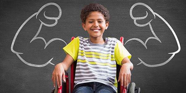 A boy with Duchenne who is now in a wheelchair full-time. - Photo by CDC