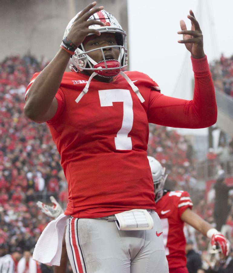 Ohio State alumni Dwayne Haskins, a possibility for the Steelers role as the starting quarterback in 2022.