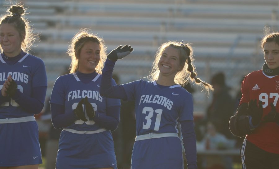 Lawn (31) waving during pregame introductions at the 2022 PIAA Class AAA State Championship game.