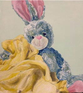 Barber won a silver key in the Scholastic Art and Writing competition for her bunny painting. 