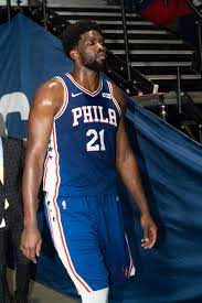 Joel Embiid walking out of the tunnel preparing for his playoff game.