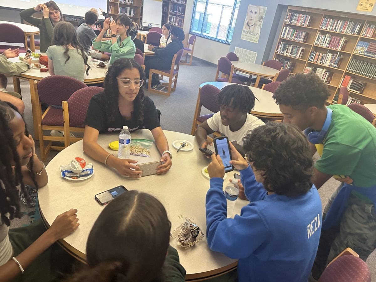 LDHS students discussing topics with each other prior to SPIRIT Day.