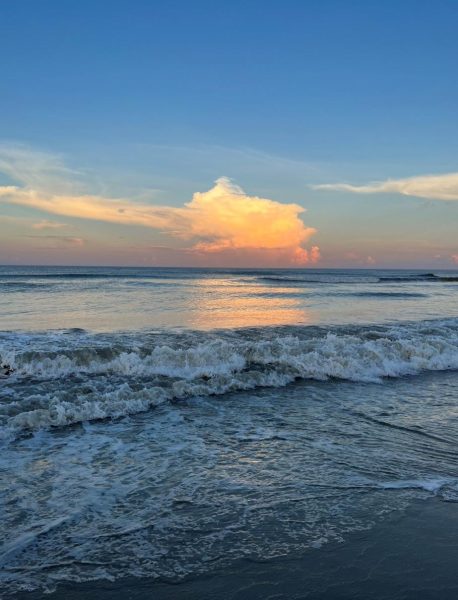 A sunset at the beach in the Outer Banks. This was in summer in July.