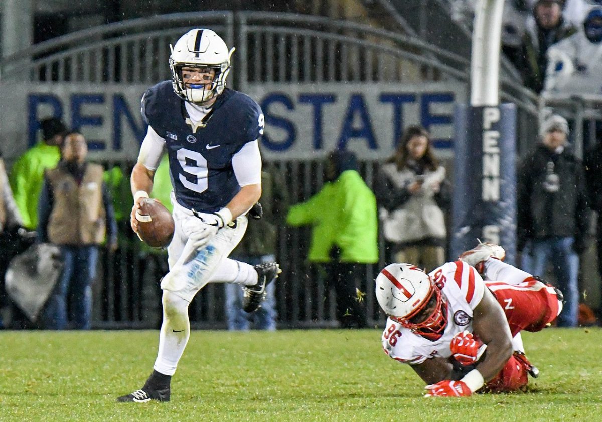 Former+Penn+State+QB+Trace+McSorley+evades+pressure+in+a+2017+game+against+Nebraska.+McSorley+was+recently+signed+by+the+Pittsburgh+Steelers+following+an+injury+to+starter+Kenny+Pickett.+