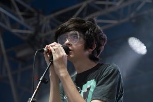 Car Seat Headrest's lead singer Will Toledo takes the stage.