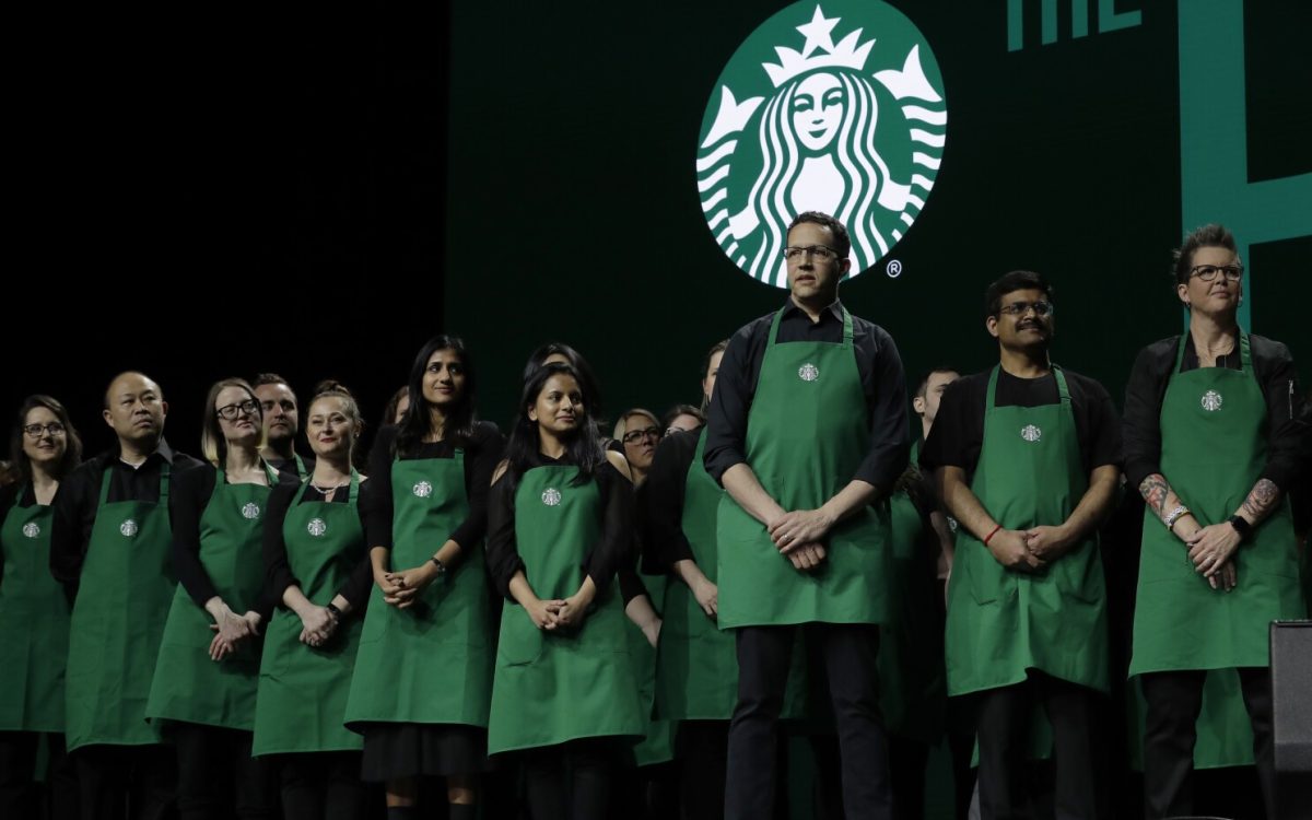 Baristas at Starbucks Protest the New Dress Code. 