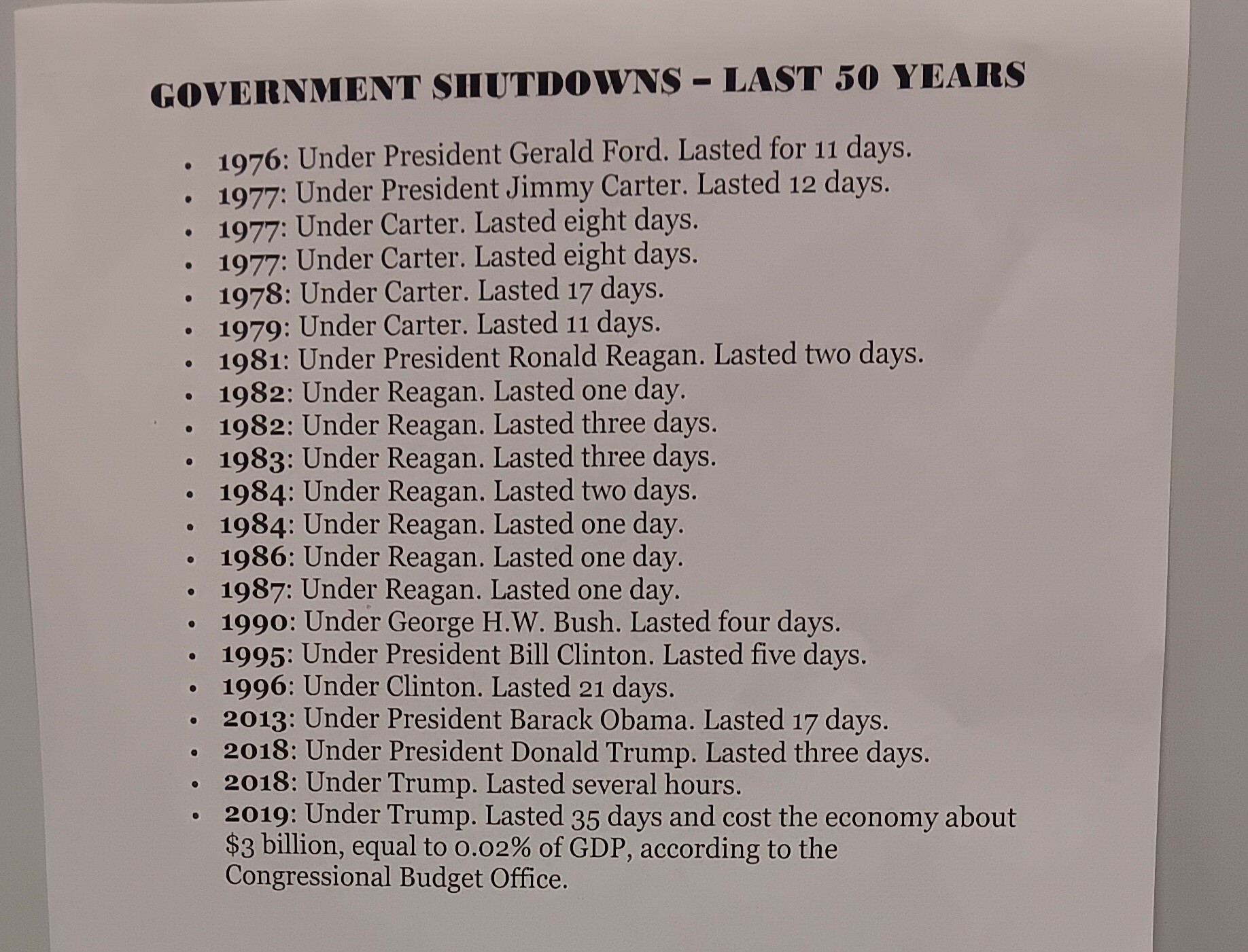 What to Expect from the Government Shutdown
